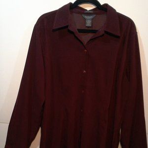 Faux suede Blouse button up